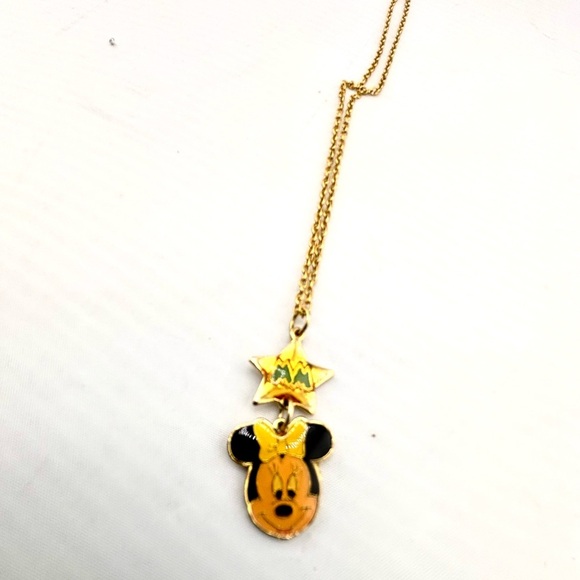 Disney Jewelry - Vintage Disney Minnie Mouse Necklace 90s Enamel Pendant Initial M Star